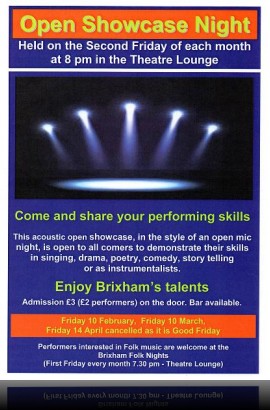 Open Showcase Night - Friday 10 March 8 pm