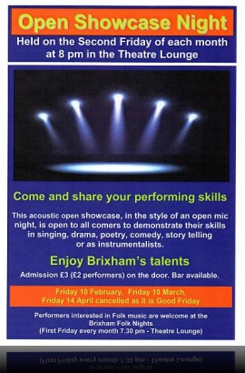 Open Showcase Night - Friday 10 February 8 pm