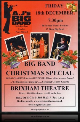 'A.J's Big Band and vocalist Paula Mitchell - 18 December 7.30 pm