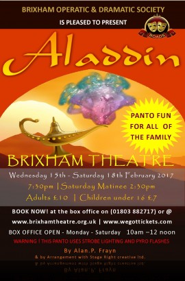 BOADS in 'Aladdin' - Saturday 18 February 7.30 pm
