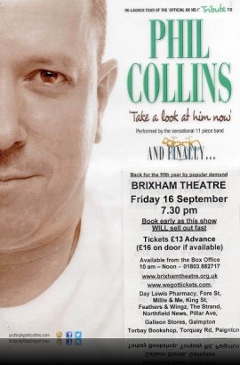 And Finally... Phil Collins presents the 'Take a look at him now' Tour 2016 - Friday 16 September 7.30 pm