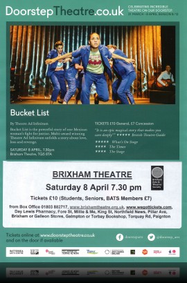 'Bucket List’ by Theatre Ad Infinitum - Saturday 8 April 2017 7.30 pm