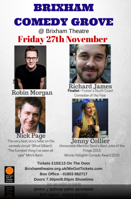 Brixham Comedy Grove - Friday 27 November