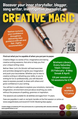 Creative Magic Writing Workshops starting Sat 25.2.23