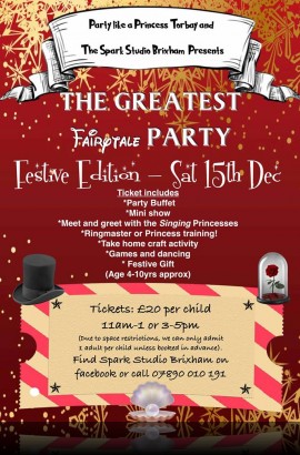 The Greatest Fairytale Party at The Spark -Saturday 15 December