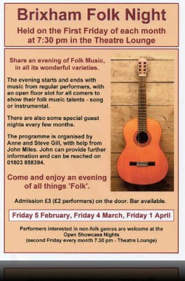 Brixham Folk Night - Friday 1 April 7.30 pm