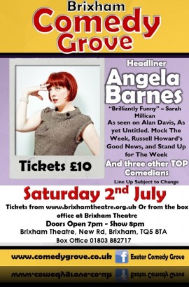 Brixham Comedy Grove - Saturday 2 July 8 pm
