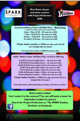 Ballet/Modern Taster Workshops at The Spark Friday 10th August