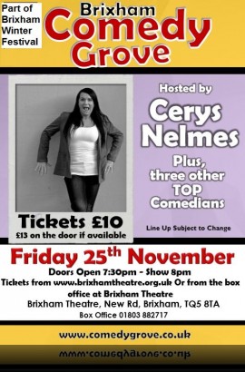 Brixham Comedy Grove - Friday 25 November 8 pm 