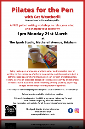 Pilates for the Pen - Monday 21 March 1 -2 pm at The Spark