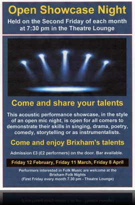 Open Showcase Night - Friday 8 April 8.00 pm