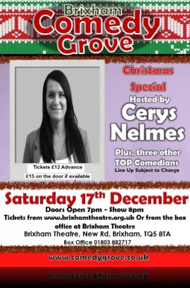 Brixham Comedy Grove Xmas Comedy Night Saturday 17 December 8 pm