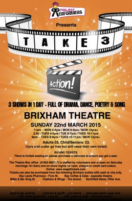 take 3 - Action! 22nd March at 11.00am