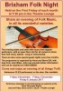 Brixham Folk Night - Friday 6 January 7.30 pm in the Theatre Lounge Bar