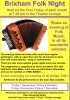 Brixham Folk Night - Friday 6 October 7.30 pm in the Theatre Lounge Bar